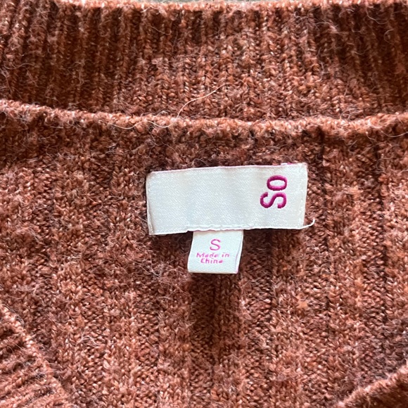 SO Women's Ribbed Cardigan - Rust - Picture 3 of 4